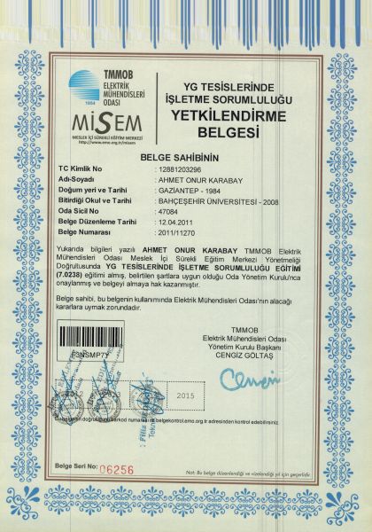 YÜKSEK GERİLİM TESİSLERİNDE İŞLETME SORUMLULUĞU